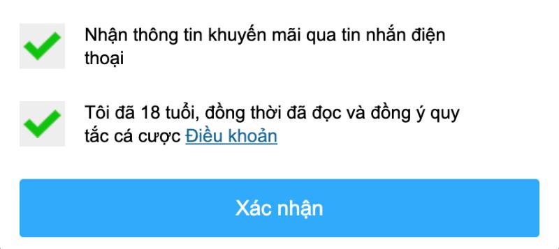 Chấp nhận và đồng ý với các điều khoản thỏa thuận đôi bên